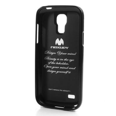 Mercury juodas Samsung Galaxy S4 mini TPU kieto silikono dėklas (nugarėlė) / Priedai.lt