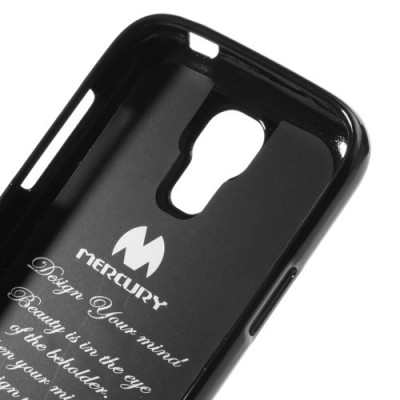 Mercury juodas Samsung Galaxy S4 mini TPU kieto silikono dėklas (nugarėlė) / Priedai.lt