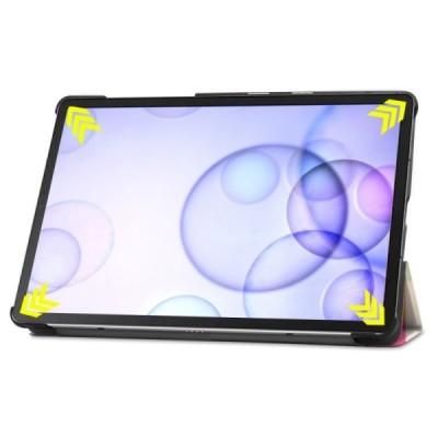 Samsung Galaxy Tab S6 10.5 (T865, T860) „Cubes“ atverčiamas spalvotas, baltas odinis dėklas - knygutė / Priedai.lt