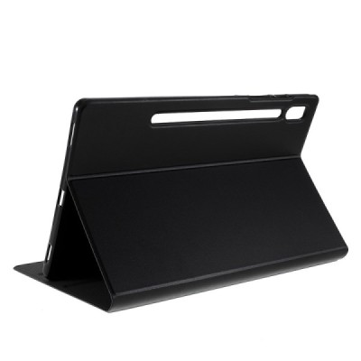 Samsung Galaxy Tab S6 10.5 (T865, T860) solidus atverčiamas juodas odinis dėklas - knygutė (sulankstomas) / Priedai.lt