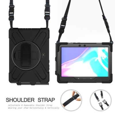 Samsung Galaxy Tab Active Pro (T540, T636B) sustiprintos apsaugos dėklas - juodas - nugarėlė | Priedai.lt