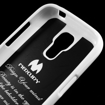 Mercury baltas Samsung Galaxy S4 mini TPU kieto silikono dėklas (nugarėlė) / Priedai.lt