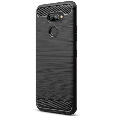 LG K40S Carbon kieto silikono TPU juodas dėklas - nugarėlė | Priedai.lt