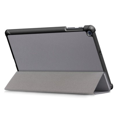 Samsung Galaxy Tab A 10.1 2019 (T515, T510) atverčiamas pilkas odinis dėklas - knygutė / Priedai.lt