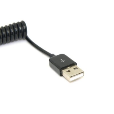 Spiralinis USB Type-C juodas laidas 3 metrai | Priedai.lt