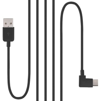 Kampinis USB Type-C juodas laidas 3 metrai | Priedai.lt