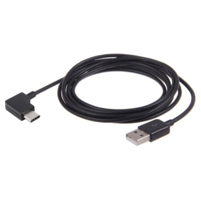 Kampinis USB Type-C juodas laidas 3 metrai | Priedai.lt