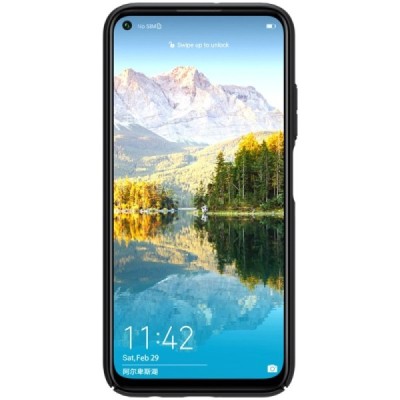 Huawei P40 Lite Nillkin Frosted Shield juodas plastikinis dėklas, nugarėlė | Priedai.lt