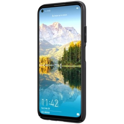 Huawei P40 Lite Nillkin Frosted Shield juodas plastikinis dėklas, nugarėlė | Priedai.lt