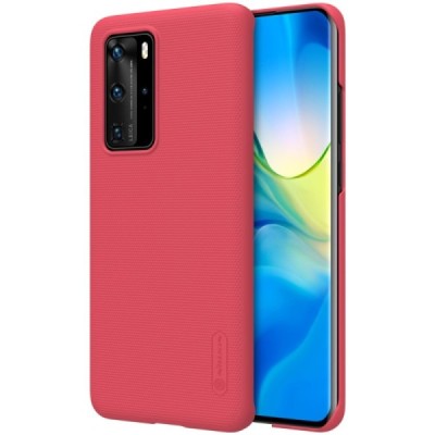 Huawei P40 Pro Nillkin Frosted Shield raudonas plastikinis dėklas, nugarėlė | Priedai.lt