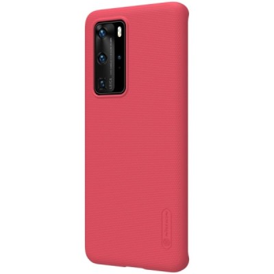 Huawei P40 Pro Nillkin Frosted Shield raudonas plastikinis dėklas, nugarėlė | Priedai.lt