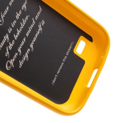Mercury geltonas Samsung Galaxy S4 mini TPU kieto silikono dėklas (nugarėlė) / Priedai.lt