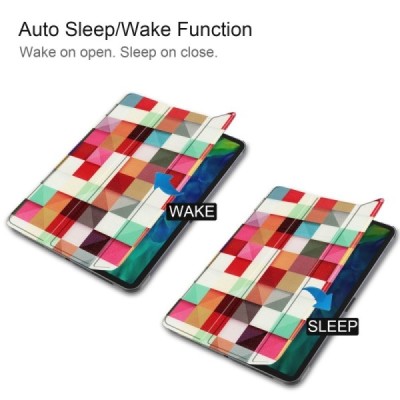 Apple iPad Pro 11 (2021 / 2020 / 2018) atvēramais „Cubes“ krāsains maciņš | Vacins.lv