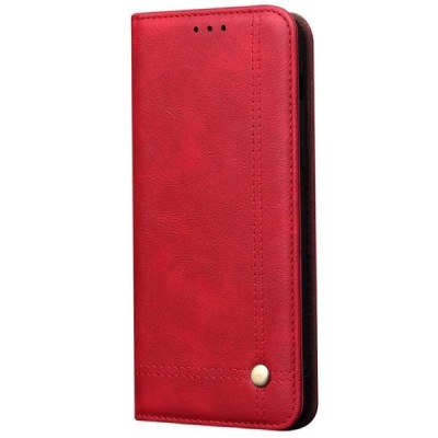 OnePlus 8 Pro Deluxe ādas atvēramais sarkans maciņš (maks) | Vacins.lv