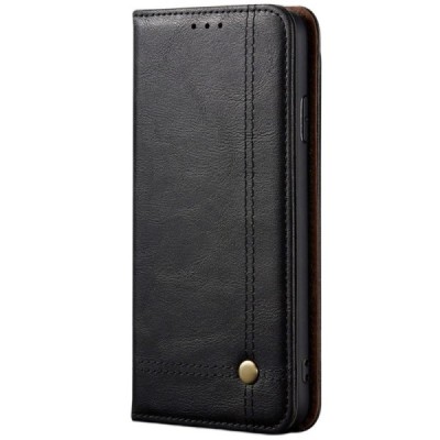 OnePlus 8 Pro Deluxe ādas atvēramais melns maciņš (maks) | Vacins.lv