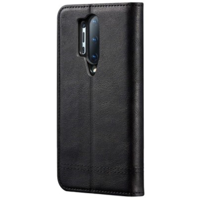 OnePlus 8 Pro Deluxe ādas atvēramais melns maciņš (maks) | Vacins.lv