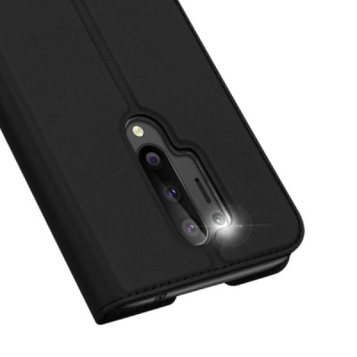 OnePlus 8 Pro Dux Ducis Skin sērijas melns ādas atvērams maciņš | Vacins.lv