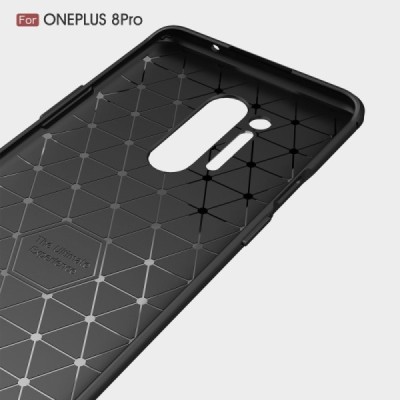 OnePlus 8 Pro Carbon cieta silikona (TPU) melns apvalks | vacins.lv