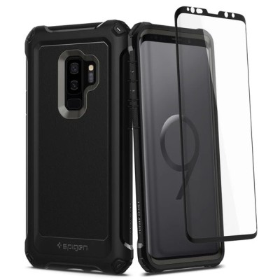 Samsung Galaxy S9+ (G965) Spigen Pro Guard melns silikons apvalks | vacins.lv