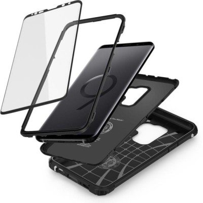 Samsung Galaxy S9+ (G965) Spigen Pro Guard melns silikons apvalks | vacins.lv