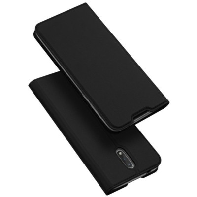 Nokia 2.3 „Dux Ducis“ Skin sērijas melns ādas atvērams maciņš / Vacins.lv