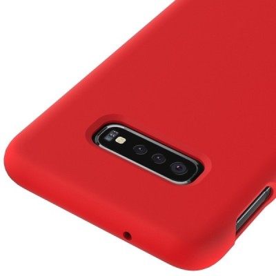 Samsung Galaxy S10e „Shell“ cieta silikona (TPU) sarkans vāciņš, apvalks | Vacins.lv