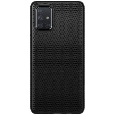 Spigen Liquid Air Samsung Galaxy A51 (A515F) juodas kieto silikono TPU dėklas | Priedai.lt