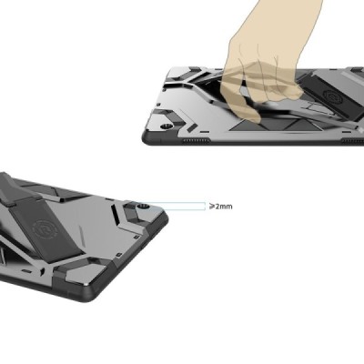 Lenovo Tab M10 10.1" sustiprintos apsaugos pilkas dėklas - nugarėlė | Priedai.lt