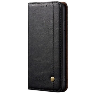 OnePlus 8 Deluxe ādas atvēramais melns maciņš (maks) | Vacins.lv