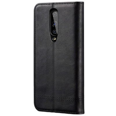 OnePlus 8 Deluxe ādas atvēramais melns maciņš (maks) | Vacins.lv