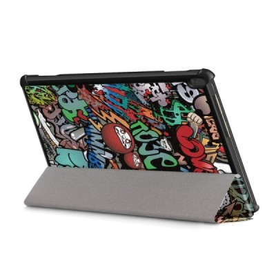 Lenovo Tab M10 10.1" (TB-X605F, X605L, X505F, X505L) atverčiamas „Street Art“ spalvotas dėklas - knygutė | Priedai.lt