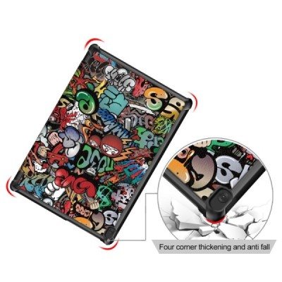 Lenovo Tab M10 10.1" (TB-X605F, X605L, X505F, X505L) atverčiamas „Street Art“ spalvotas dėklas - knygutė | Priedai.lt