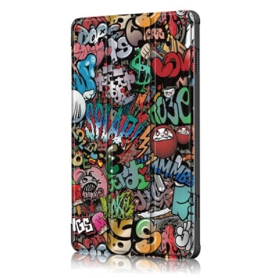 Lenovo Tab M10 10.1" (TB-X605F, X605L, X505F, X505L) atverčiamas „Street Art“ spalvotas dėklas - knygutė | Priedai.lt