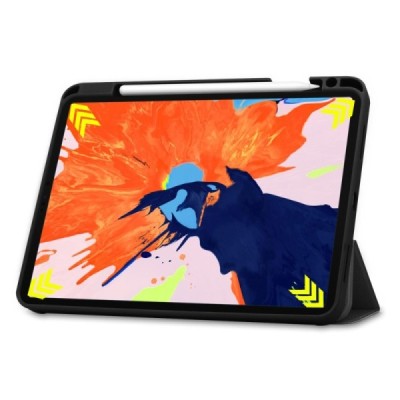 Apple iPad Pro 12.9 (2022 / 2021 / 2020, 2018) atvēramais melns maciņš - maks ar vietu, kur ielikt stylus | Vacins.lv