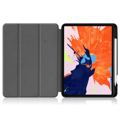 Apple iPad Pro 12.9 (2022 / 2021 / 2020, 2018) atvēramais melns maciņš - maks ar vietu, kur ielikt stylus | Vacins.lv