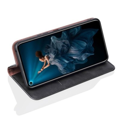 Huawei Honor 20 (Nova 5T) Deluxe ādas atvēramais melns maciņš (maks) | Vacins.lv