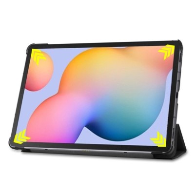 Samsung Galaxy Tab S6 Lite 10.4" (2022) atverčiamas juodas odinis dėklas - knygutė | Priedai.lt