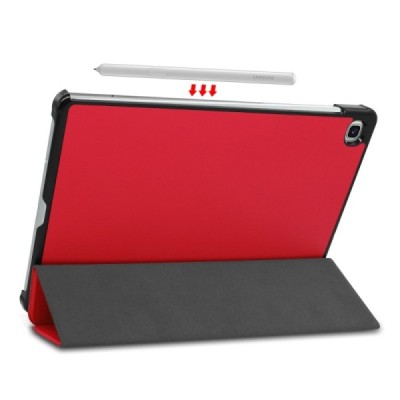 Samsung Galaxy Tab S6 Lite 10.4" (2022) atvēramais ādas sarkans maciņš | Vacins.lv