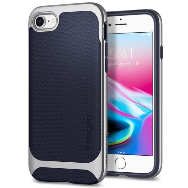 „Spigen“ Neo Hybrid Herringbone apvalks - zils (iPhone 7 / 8 / SE 2020 / SE 2022)