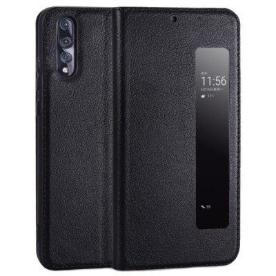 „Royale“ Huawei P20 Pro melns atvēramais ar lodziņu maciņš / Vacins.lv