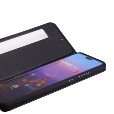 „Royale“ Huawei P20 Pro melns atvēramais ar lodziņu maciņš / Vacins.lv