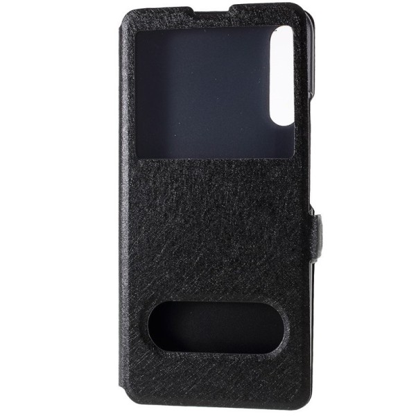 Atvēramais „Dual Window“ stila maciņš - melns (Honor 9X)