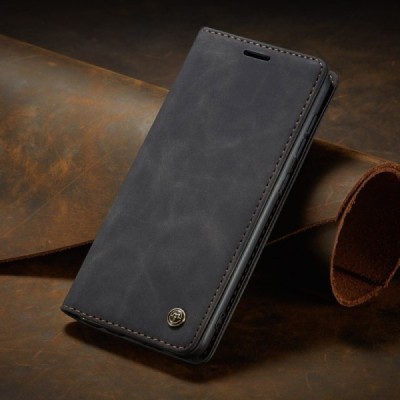 Samsung Galaxy A51 (A515F) CaseMe Retro solidus atverčiamas juodas odinis dėklas - knygutė | Priedai.lt
