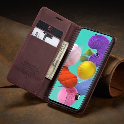 Samsung Galaxy A51 (A515F) CaseMe Retro solidus atverčiamas bordo odinis dėklas - knygutė | Priedai.lt