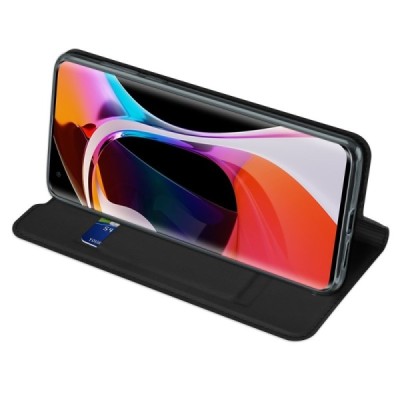 Xiaomi Mi 10 (10 Pro) „Dux Ducis“ Skin sērijas melns ādas atvērams maciņš | Vacins.lv