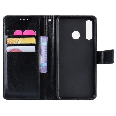 Huawei Honor 20 Lite atvēramais ādas melns maciņš, grāmata (maks) | Vacins.lv