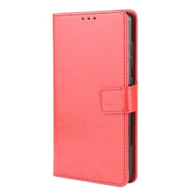 Samsung Galaxy A51 (A515F) atvēramais ādas sarkans maciņš (maks) / Vacins.lv