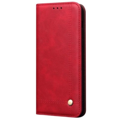 Xiaomi Mi 10 (10 Pro) Deluxe ādas atvēramais sarkans maciņš (maks) | Vacins.lv