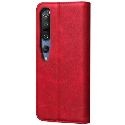 Xiaomi Mi 10 (10 Pro) Deluxe ādas atvēramais sarkans maciņš (maks) | Vacins.lv