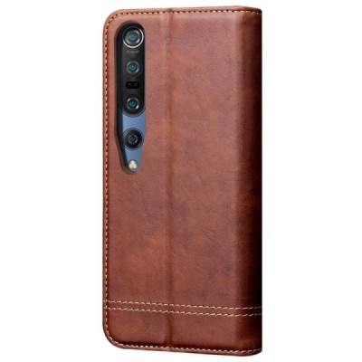 Xiaomi Mi 10 (10 Pro) Deluxe ādas atvēramais brūns maciņš (maks) | Vacins.lv